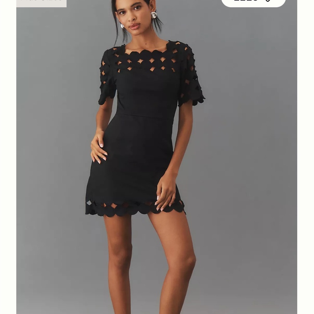 By Anthropologie Cutwork Mini Shift Dress
